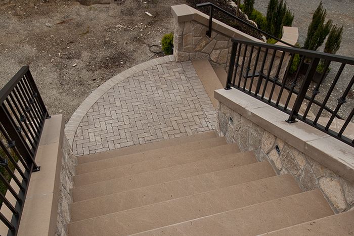Country Estate Limestone Steps