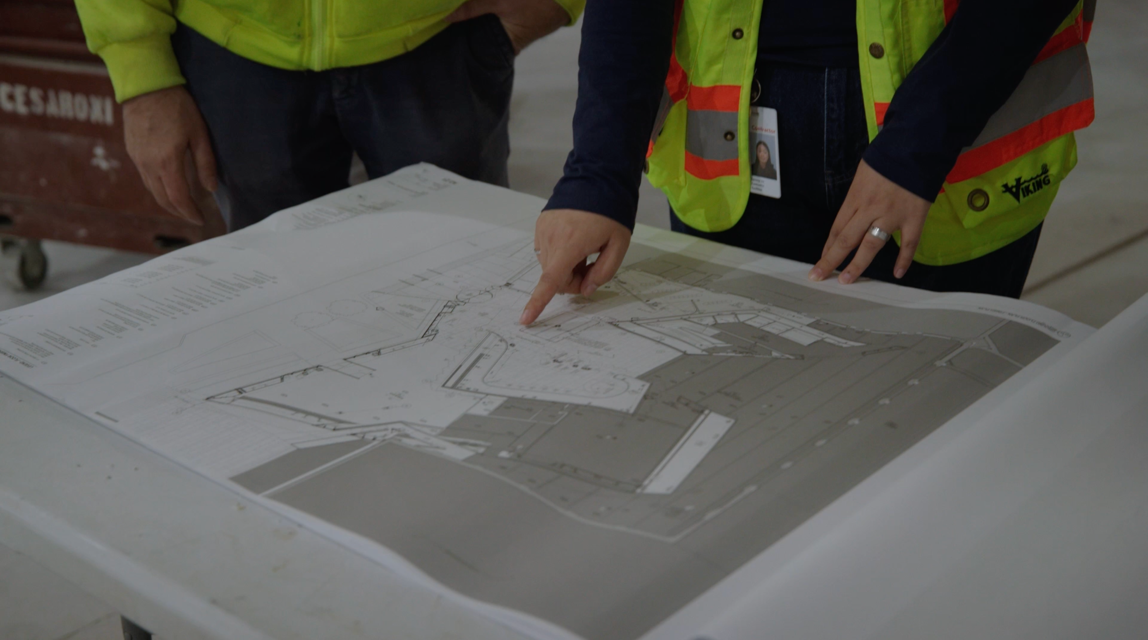 Eastern Team Reviewing Drawings