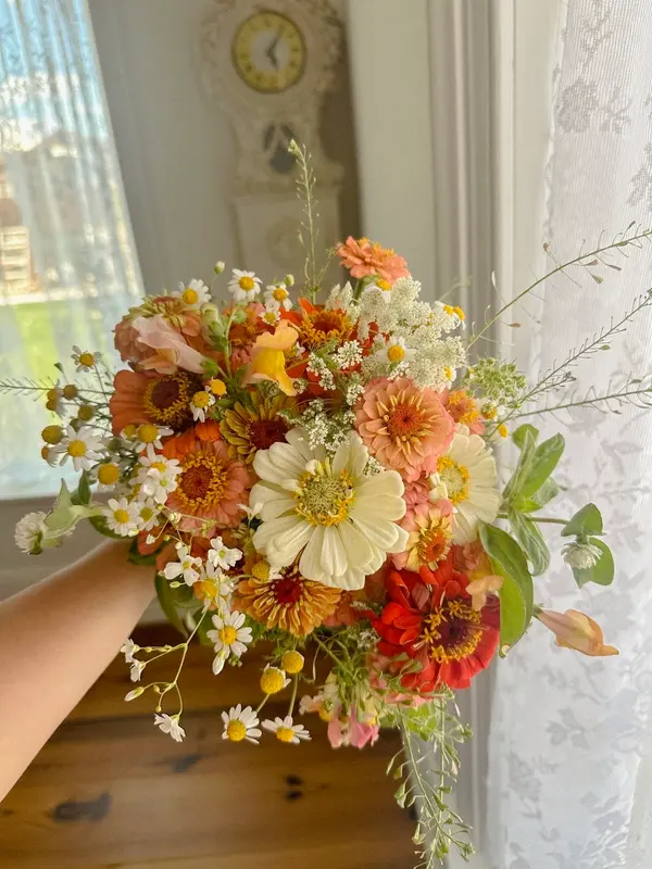 Zinnia and Chamomile Bouquet
