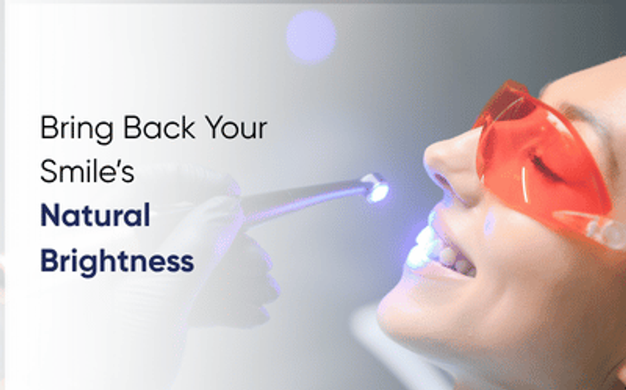 Patient having in-clinic teeth whitening in Peshawar at DentoCorrect