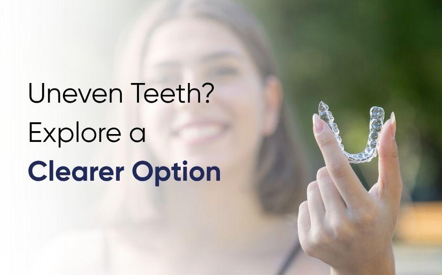 Clear aligners in Karachi held up by a patient at DentoCorrect