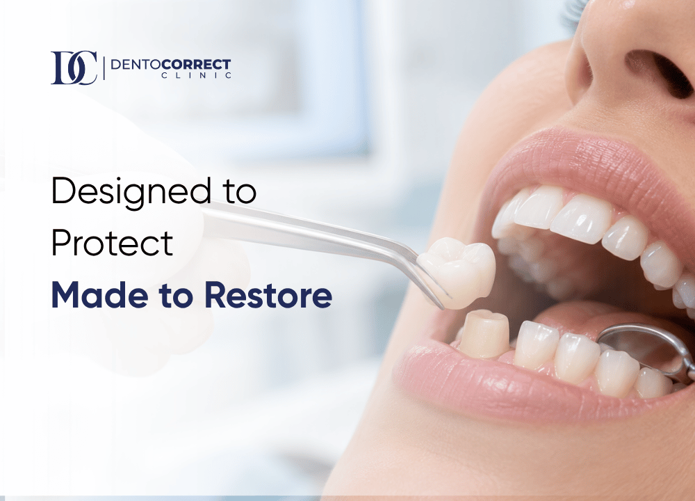 Dental crowns in Multan designed to protect and restore a darkened tooth