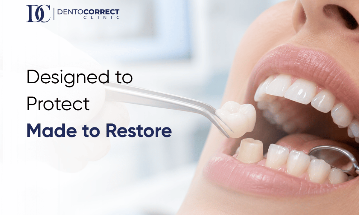 Dental crowns in Multan designed to protect and restore a darkened tooth