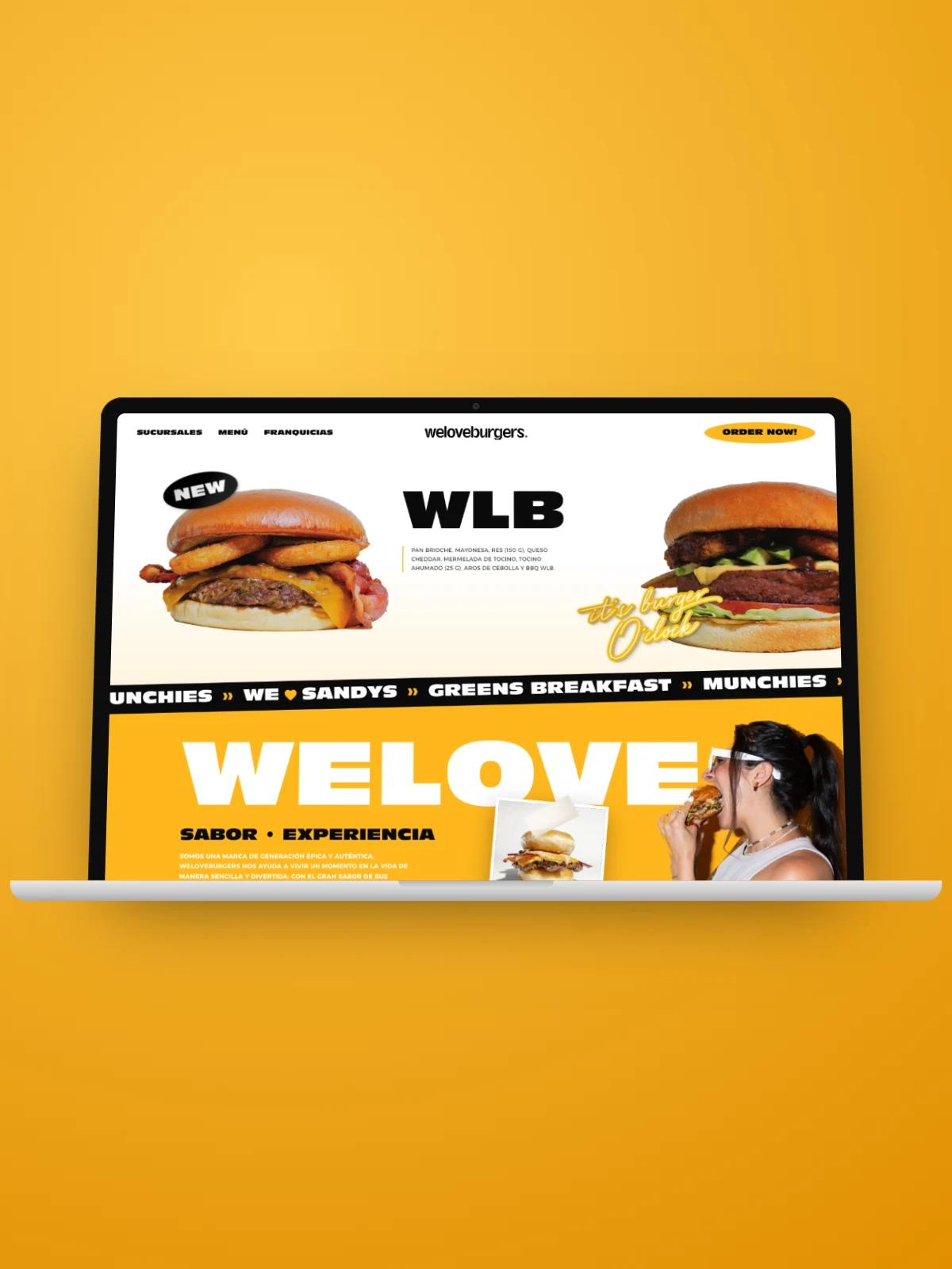 We Love Burgers — home en MacBook