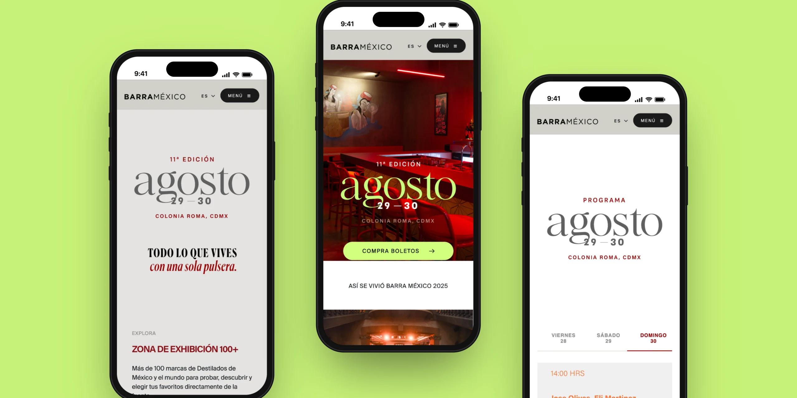 Barra México — home, conoce y programa en iPhone