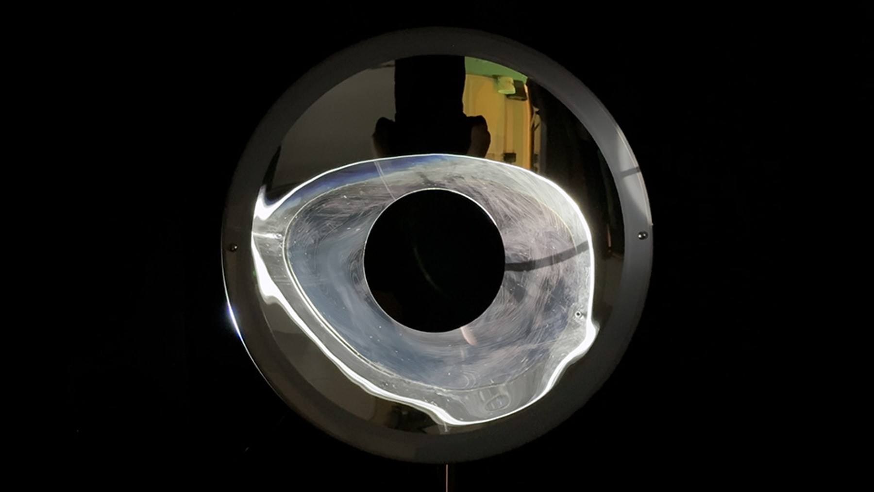 Singularities: Of Primordial Black Holes, Optical Sculpture — detail view by Jake Tan (JXKE)
