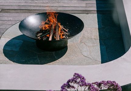 Firepit in landscape design and architecture