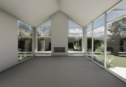 Looking from inside the house to the landscape by Mint Pool and Landscape for Norsu home