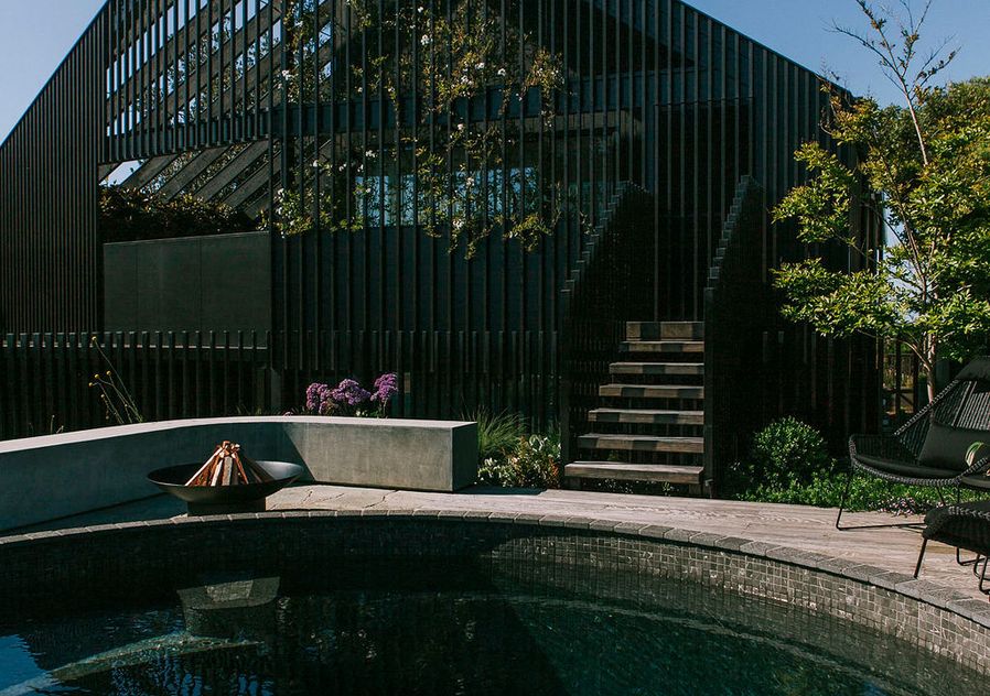 Landscape architecture and garden design including pool and Neil Architecture House