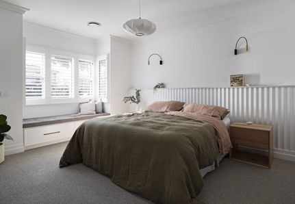 Master bedroom at Parkview House by Allie Harris and Mint Design