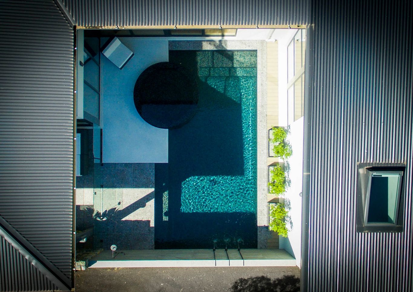 Aerial photo Landscape design architecture pool and spa in Keilor melbourne 