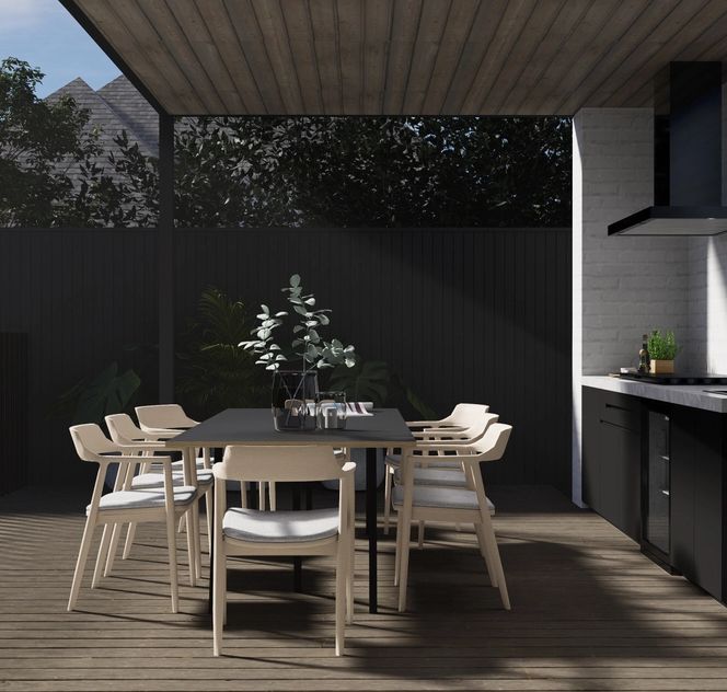 Outdoor kitchen design on Inform House in Moonee Ponds, Melbourne 