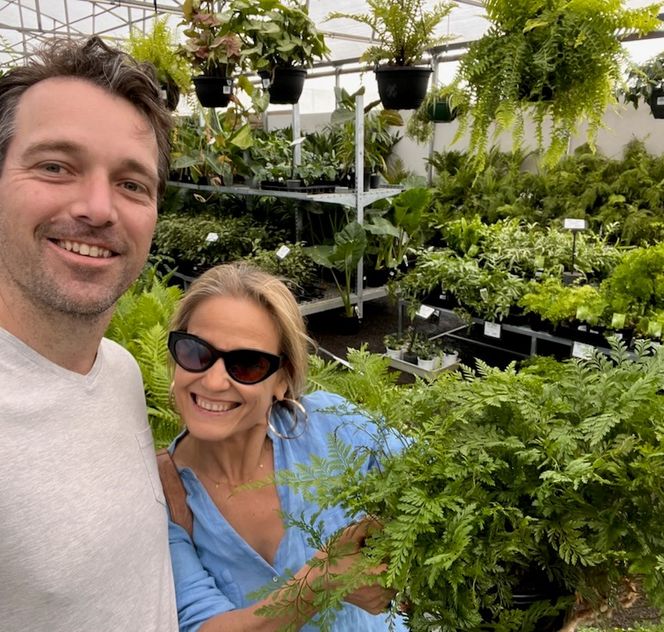 Shaynna Blaze and Darin Bradbury shopping for plants
