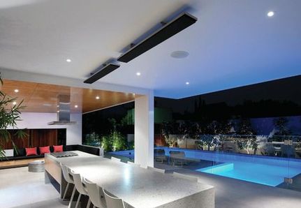 Heat strip heating in patio Landscape design by Mint Design in Strathmore, Victoria 