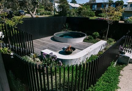  landscape architecture and garden design of Smiths Beach Project with steel fencing and plunge pool