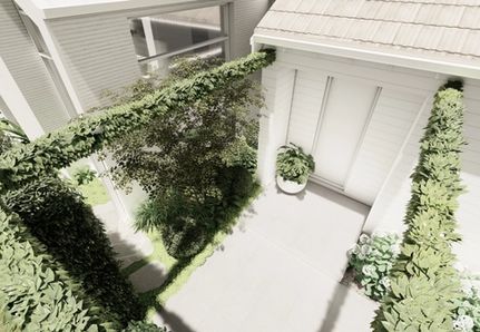 Norsu interiors renovation designs with crazy paving side garden path