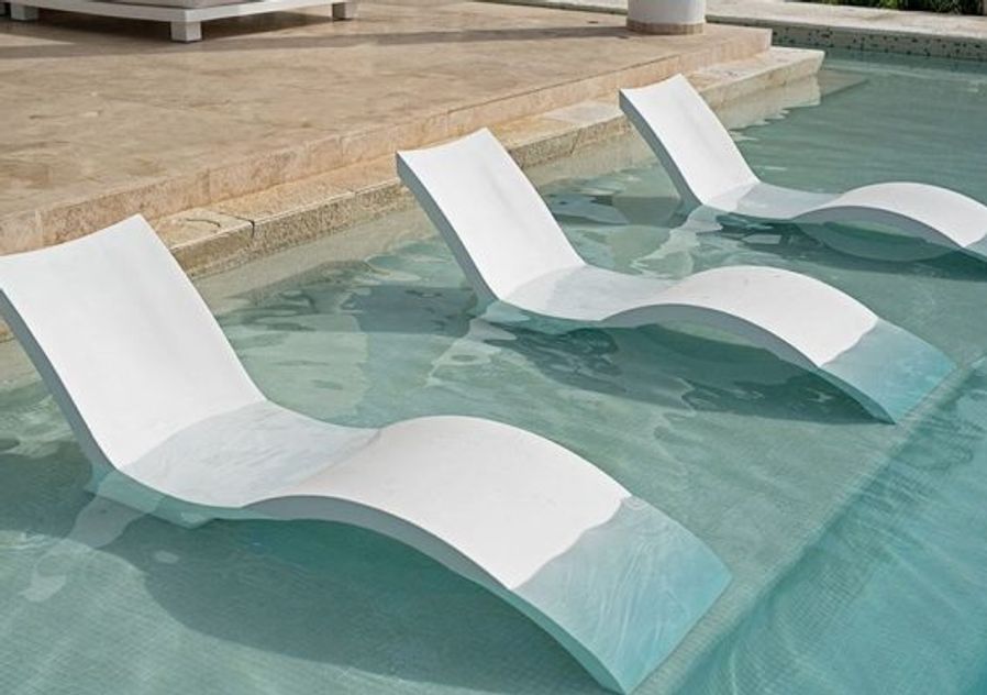 photo of in-pool sun loungers