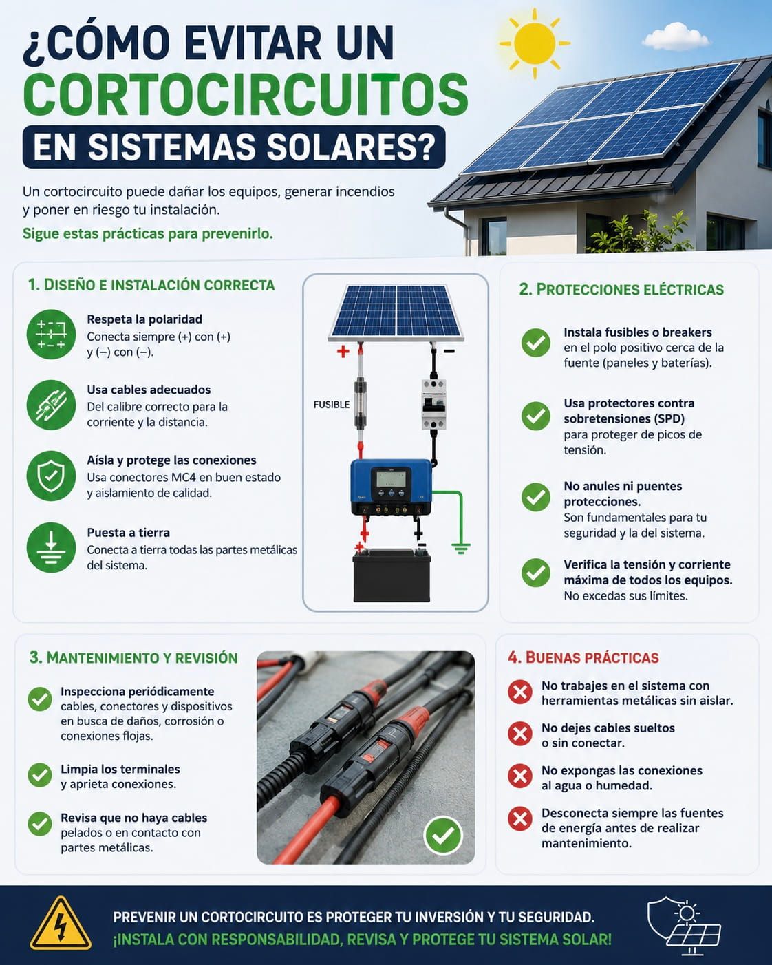 Imagen miniatura de ¿Como evitar un cortocircuito en sistemas de energía solar?