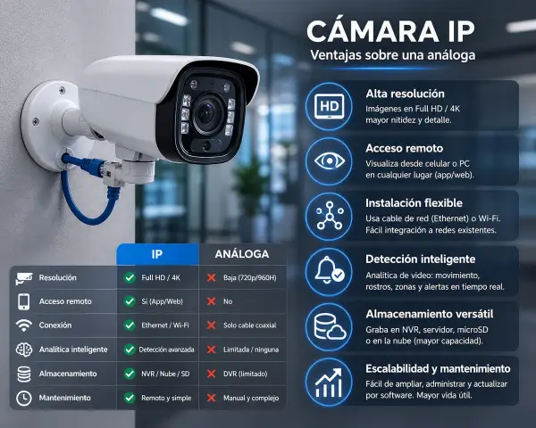 ¿Cuáles son las ventajas de una cámara IP?