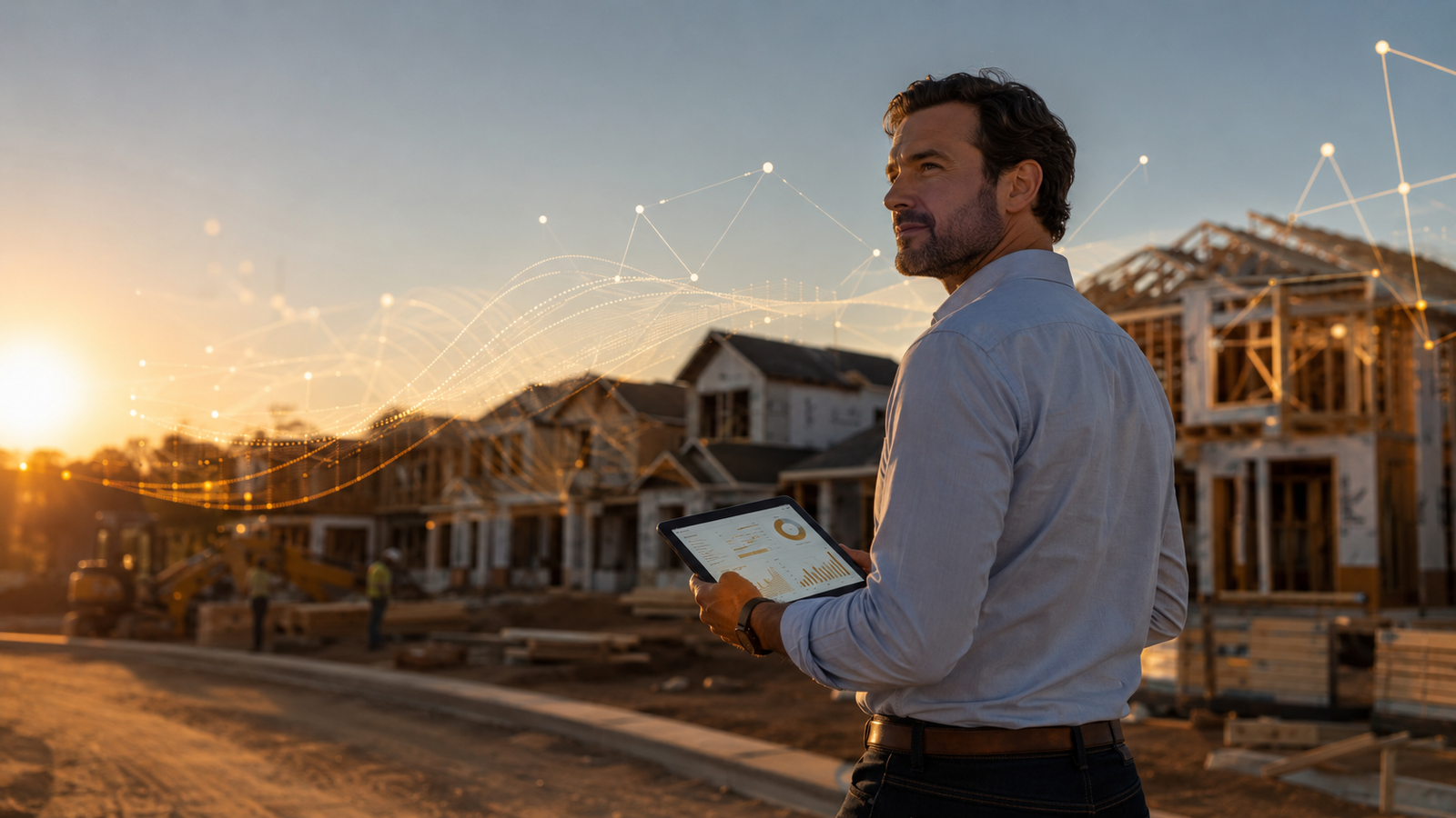 man-holding-tablet-in-new-home-community