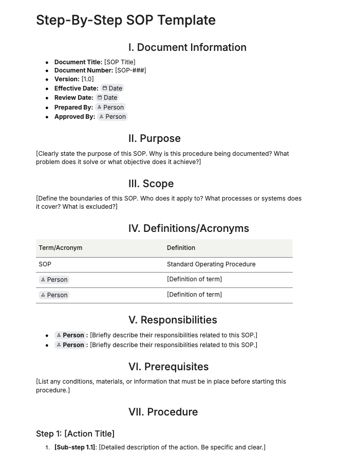 Step-by-Step SOP Template