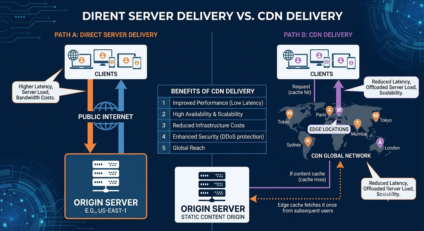 Direct server vs CDN Deveilvery
