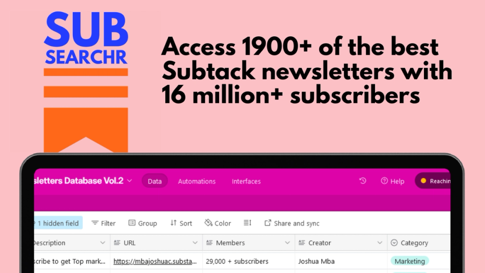 image of SubSearchr - Substack Database