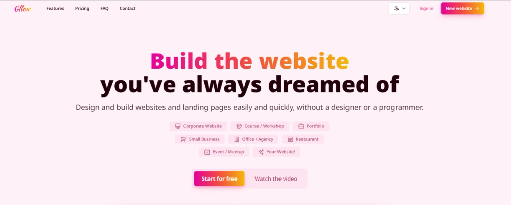 image of Gllow.io Website Builder