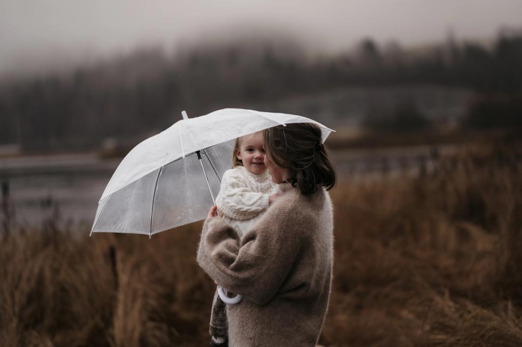 Familiefotografering i regnet - Fotograf i Lillestrøm