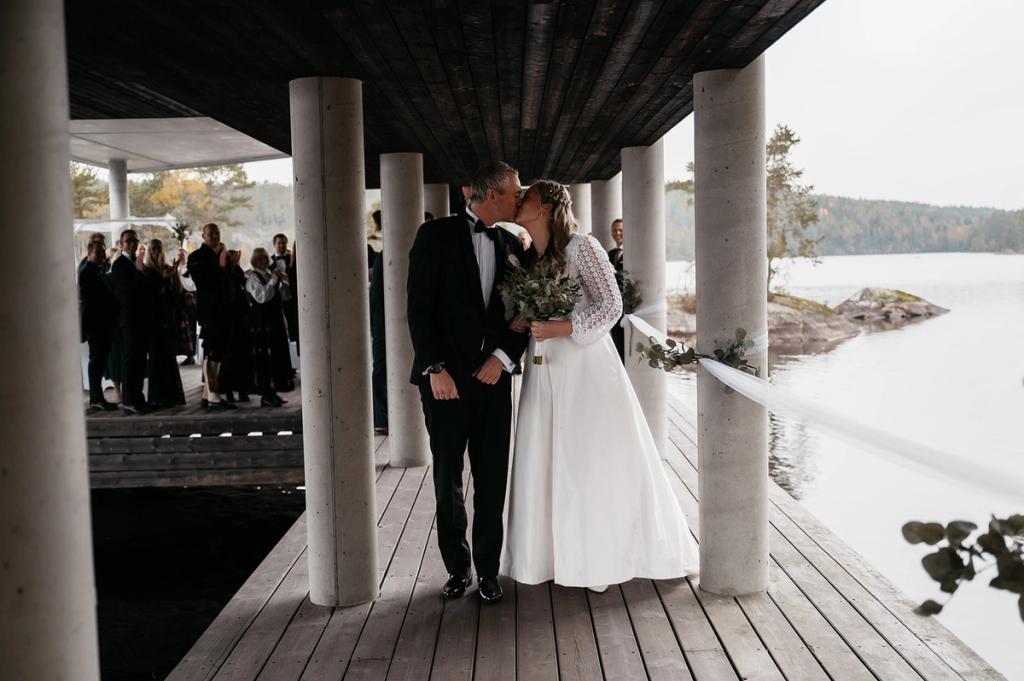 Nygift brudepar på Rømskog spa & hotell