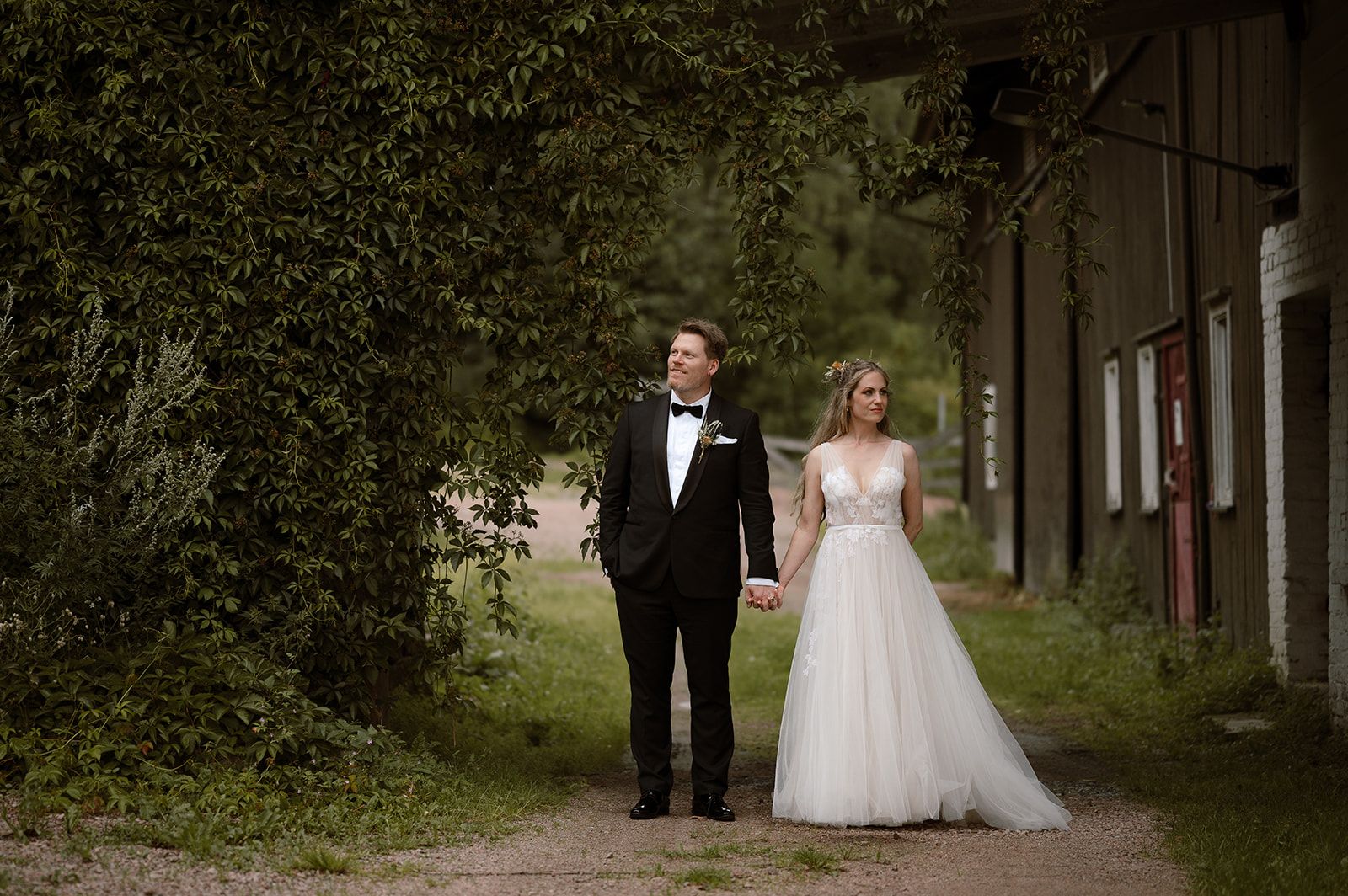 Pyntet brudepar på bryllupsdagen