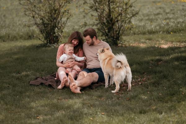 Familiefotografering med kjæledyr