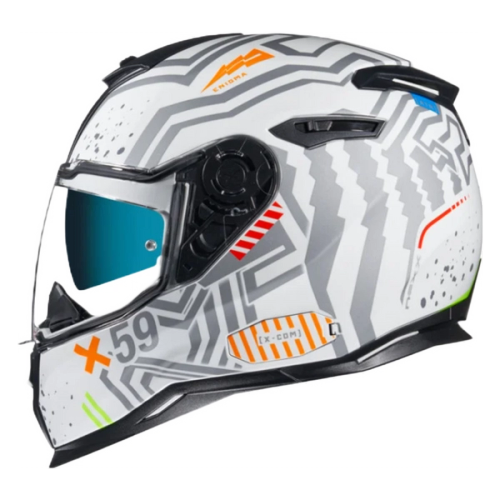 Casca moto NEXX SX.100 Enigma White/Silver MT