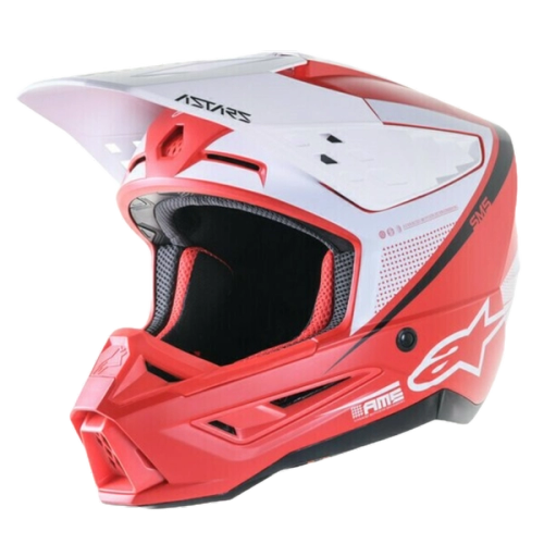 Casca moto Cross-Enduro ALPINESTARS SM5 Rayon Alb-Rosu