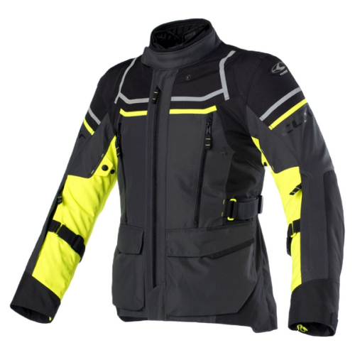 Geaca moto impermeabila CLOVER Outland - 2 Negru-Galben Fluor