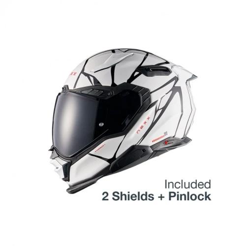 Casca moto NEXX X.WST3 B-Side White/Black (pinlock inclus + viziera cadou)