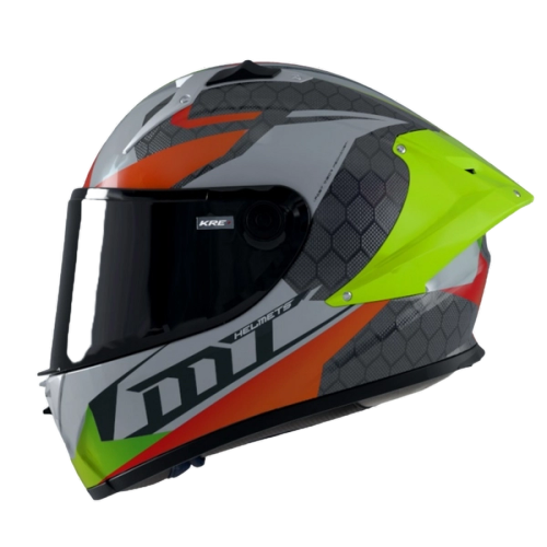 Casca moto MT KRE+ Carbon Projectile D2 Gri Lucios – 100% carbon – FIM approved