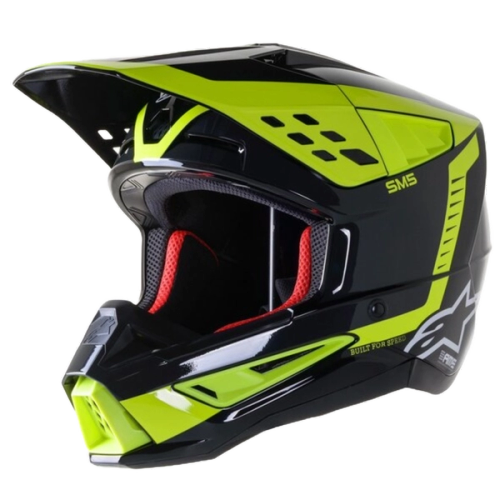 Casca moto Cross-Enduro ALPINESTARS SM5 Beam Negru-Galben Fluo