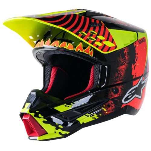 Casca moto Cross-Enduro ALPINESTARS SM5 Solar Flare Rosu-Galben Fluo