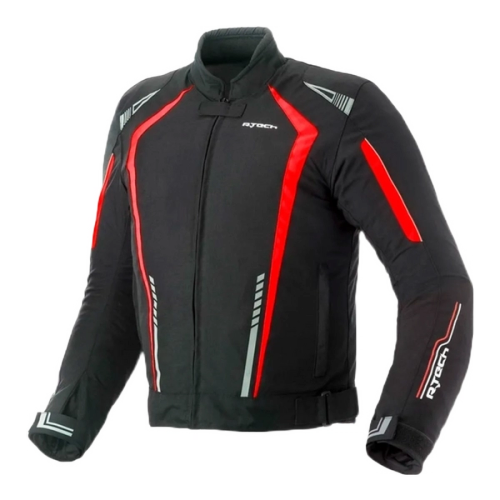 Geaca moto textil R-TECH Marshal Negru-Rosu