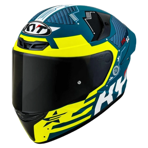 Casca moto KYT TT-Course Fuselage Albastru-Galben