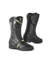 Cizme moto din piele BELA Strip Negru-Galben fluo