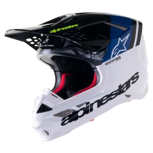 Casca moto Cross-Enduro ALPINESTARS Supertech SM8 Radium 2 Alb-Albastru