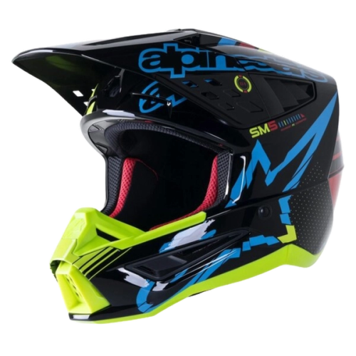 Casca moto Cross-Enduro ALPINESTARS SM5 Action Negru-Galben Fluo