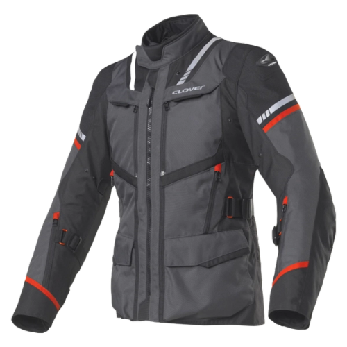 Geaca moto impermeabila CLOVER Savana - 3 Negru-Gri