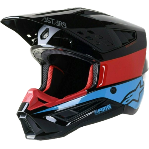 Casca moto Cross-Enduro ALPINESTARS SM5 Bond Rosu-Albastru