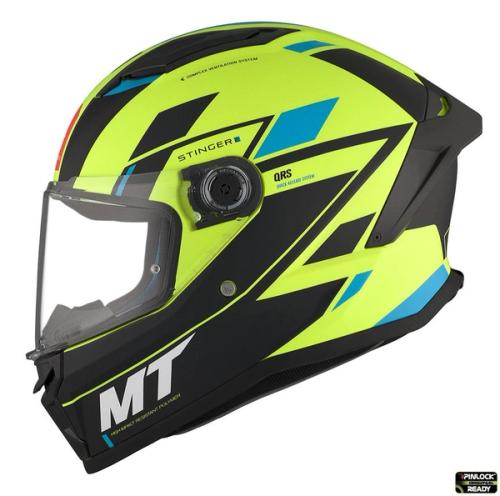 Casca moto MT Stinger 2 Zivze C3 Galben Fluo