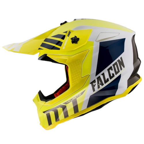 Casca moto Cross-Enduro MT Falcon Warrior A3 galben lucios