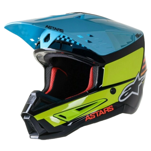 Casca moto Cross-Enduro ALPINESTARS SM5 Speed Albastru-Galben Fluo