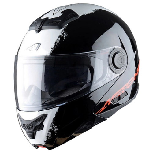 Casca moto modulara ASTONE RT 800 Stripes Negru-Alb